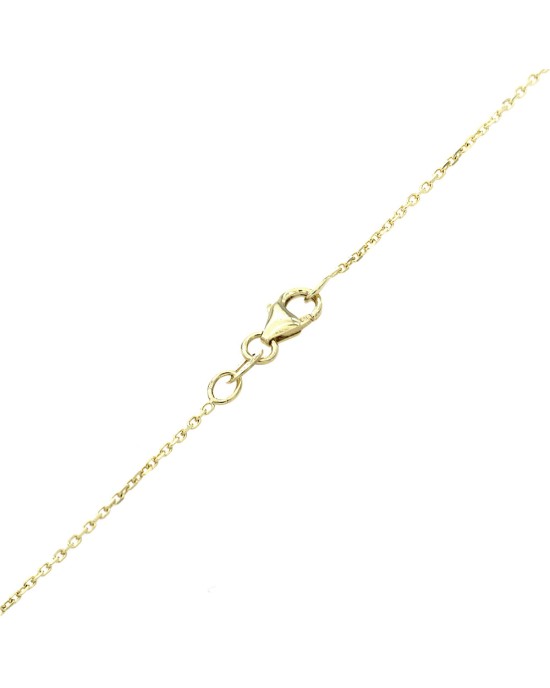 Diamond Open Circle Necklace in Yellow Gold